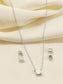 Qashi 92.5 Silver American Diamond Pendant Set