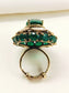 Faiza Victorian Emerald Crown Ring