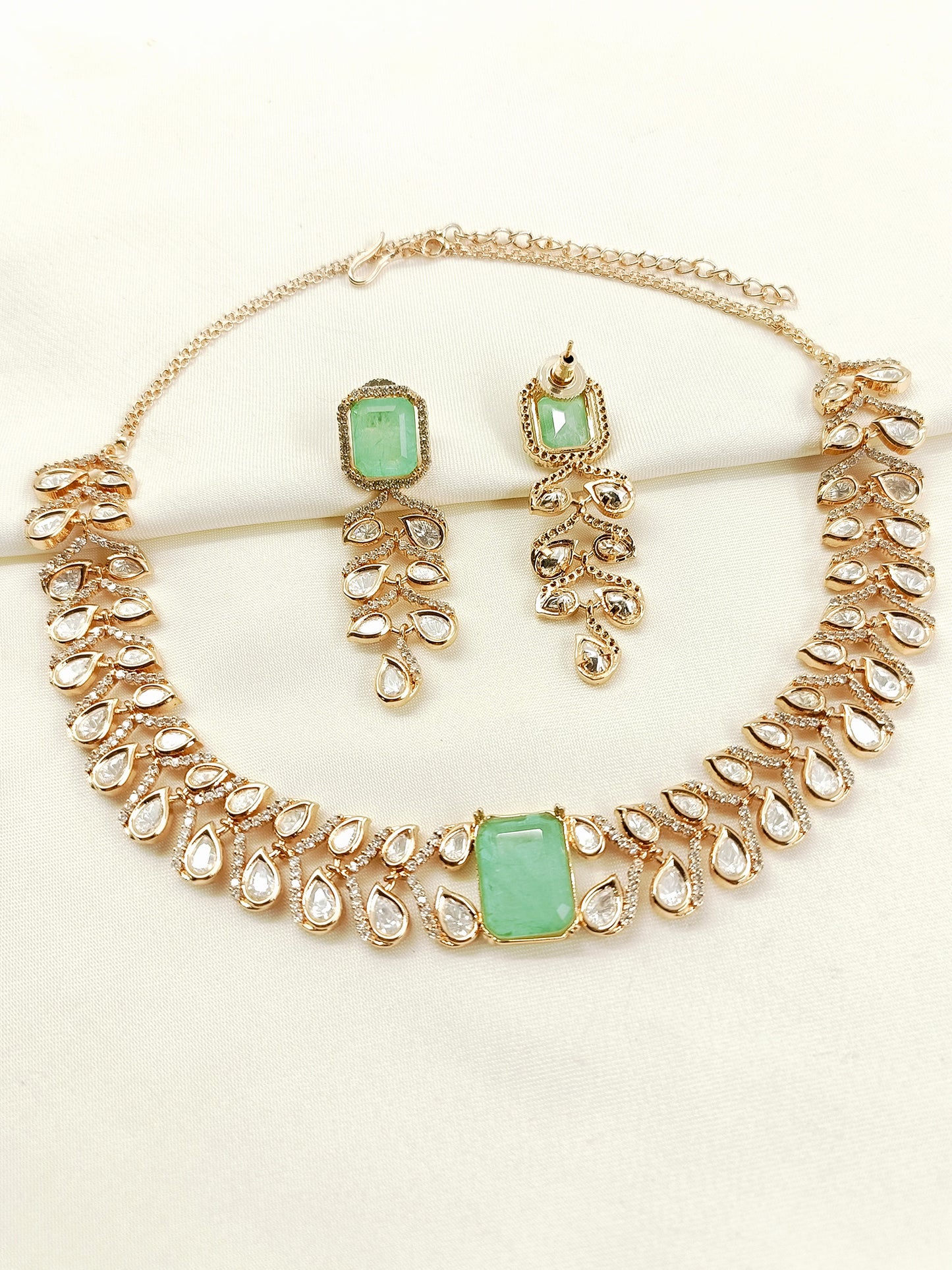 Renu Mint Green Kundan Choker Set