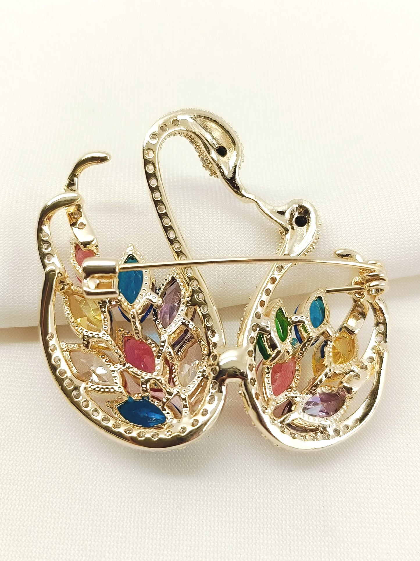 Melisa Multi Colour Swan Brooch