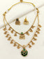 Vaanya Green Antique Doubled Layer Necklace Set