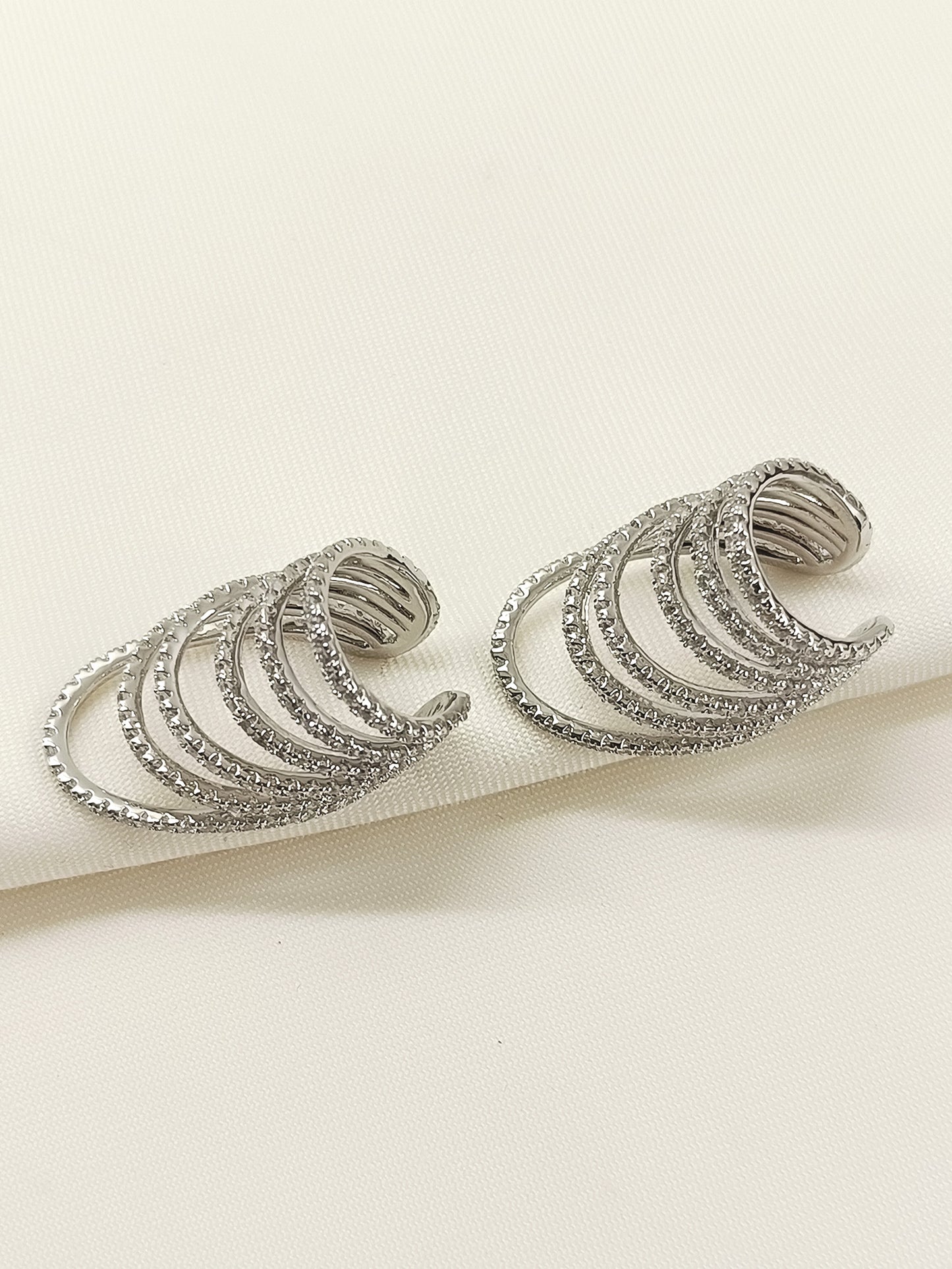 Dhavanjee White American Diamond Earcuffs