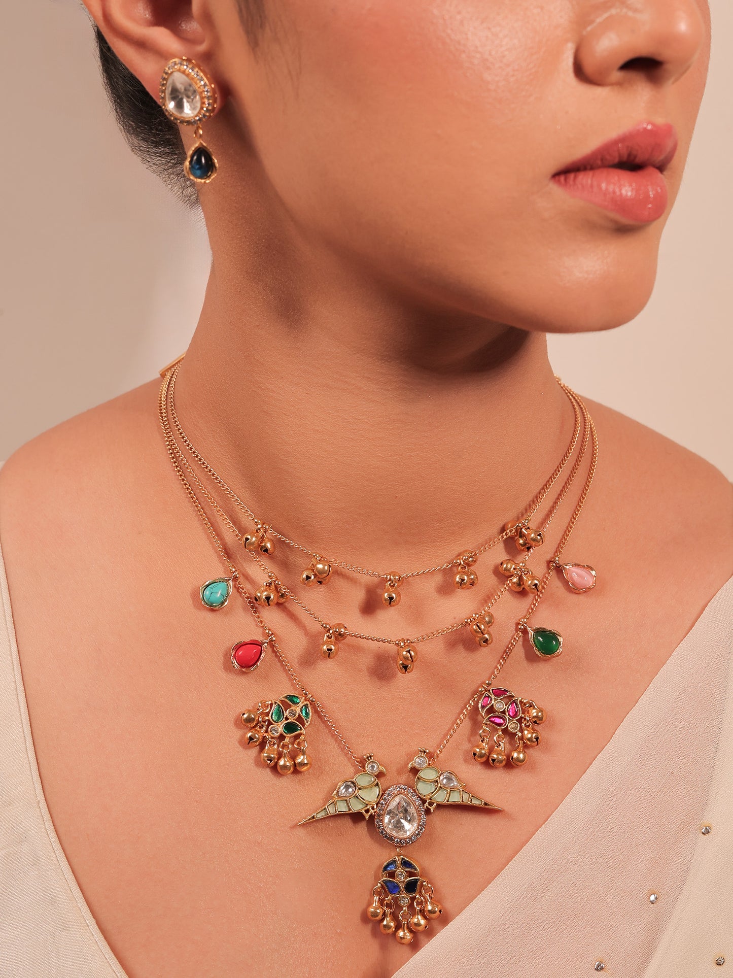 Kashish Multi Colour Kundan Necklace Set