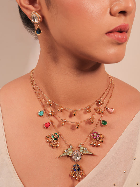 Kashish Multi Colour Kundan Necklace Set