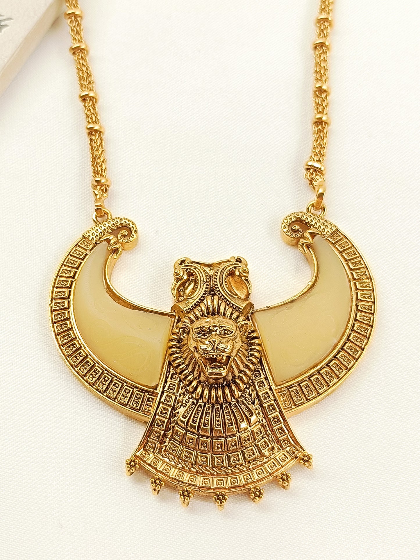 Mandeep Golden Egyptian Pharaoh Lion Men's Neckpiece