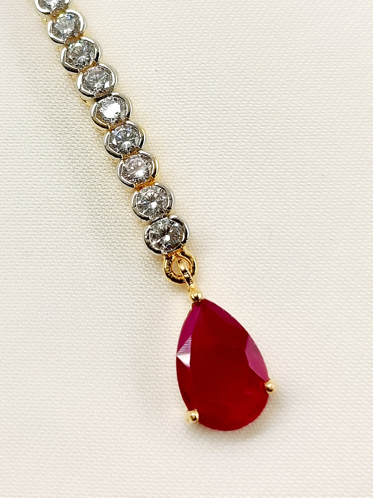 Nuray Ruby American Diamond Teeka