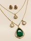 Arah Emerald Double Layerd Kundan Pendant Set