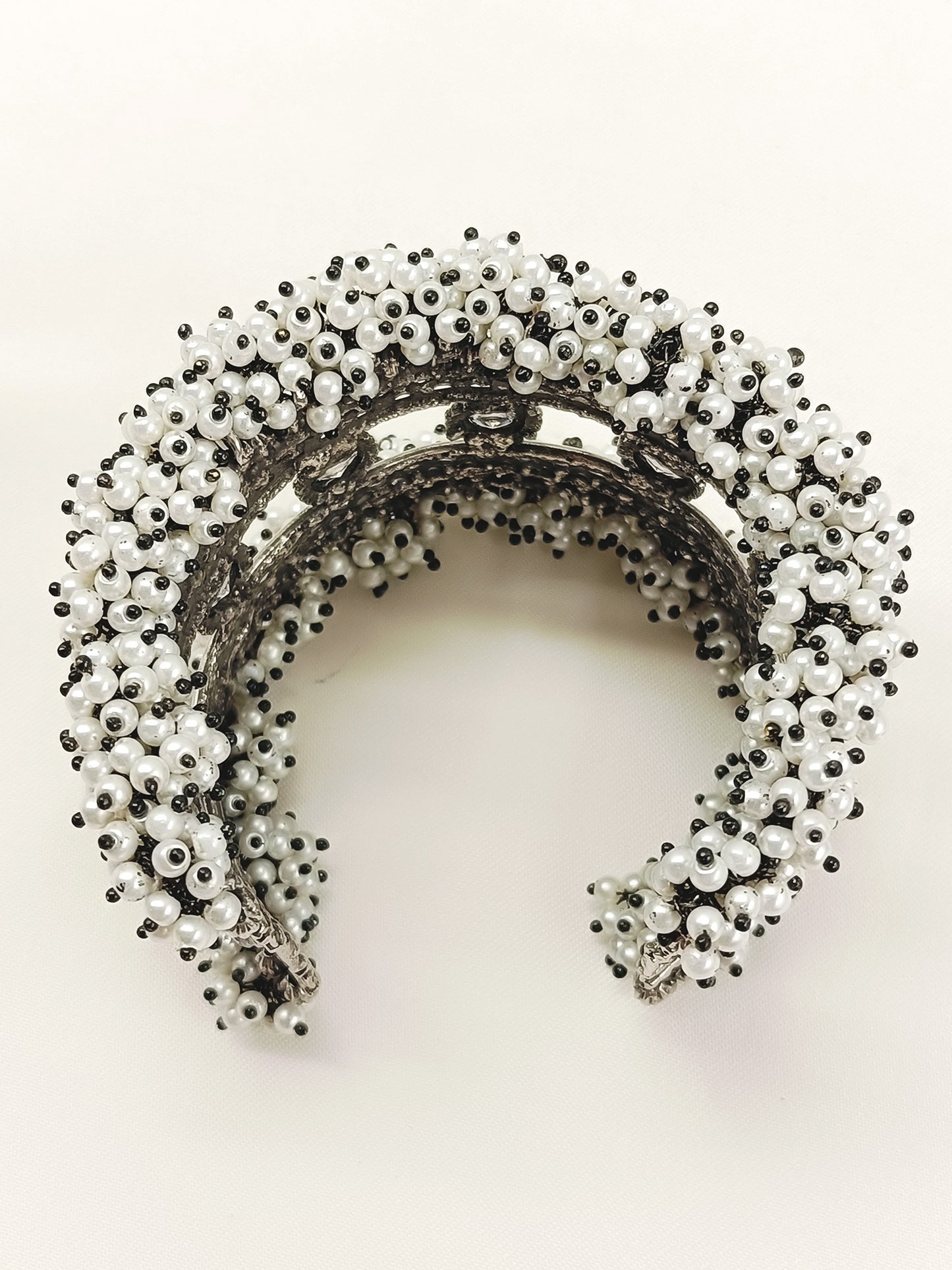 Latika White Oxidized Bracelet