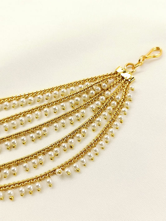 Kinjal Golden Traditional Ear Chain
