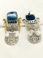 Mira Blue Oxidized Earring