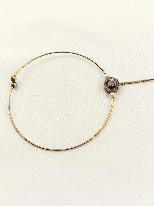 Elsa White Antique Nath with Chain