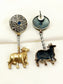 Liya Blue Cow Oxidized Earrings