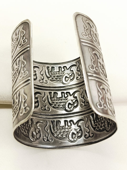 Nikansh Silver Oxidized Men's Bracelet