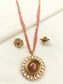 Dayita Ruby Kundan Sunburst Pendant Set
