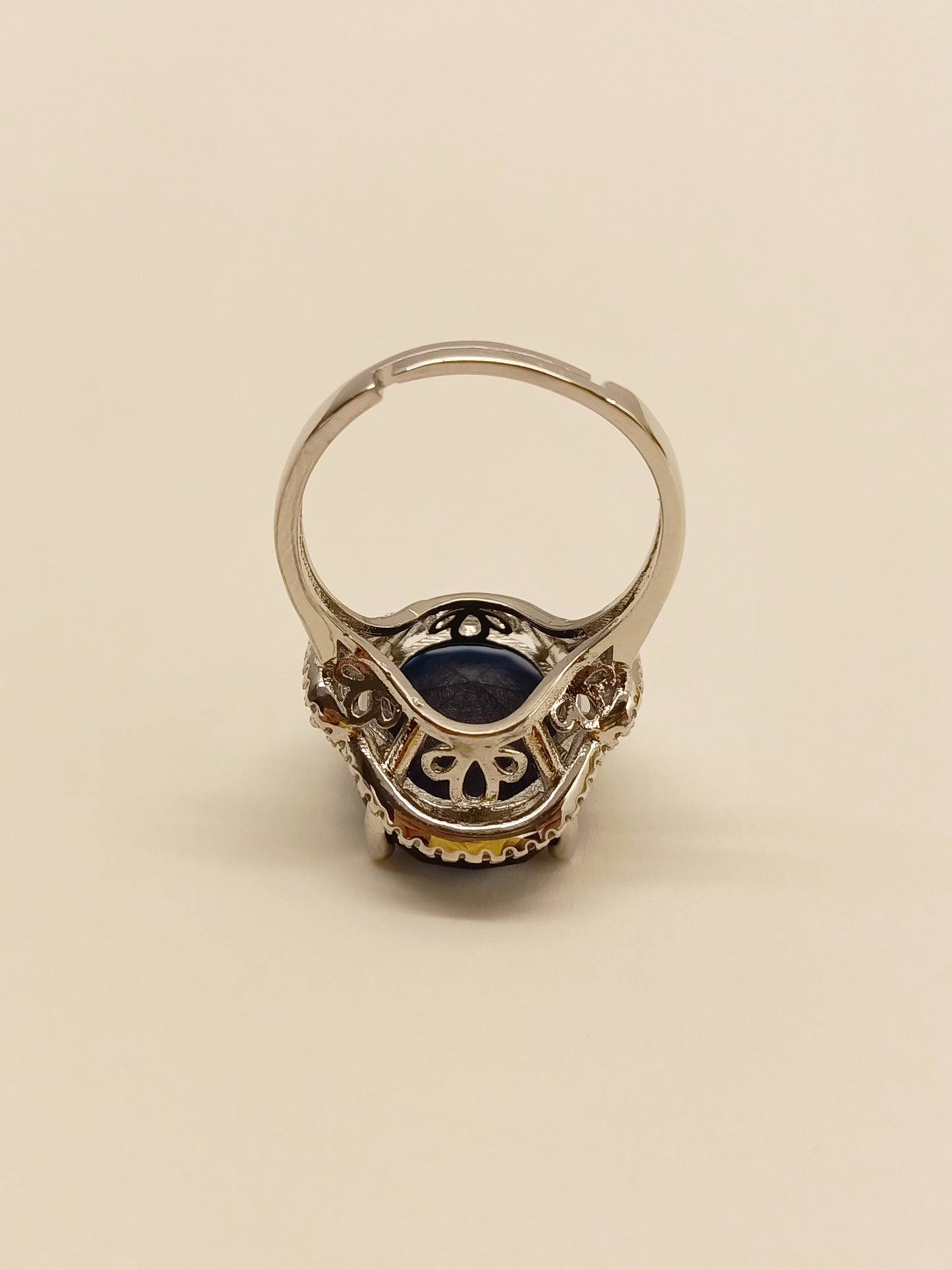 Harinakshi Navy Blue American Diamond Finger Ring