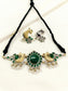 Jiya Green Oxidized Dual-Tone Peacock Choker Set