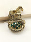 Saransh Green Horse Brooch