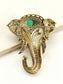 Pranav Green Elephant's Brooch