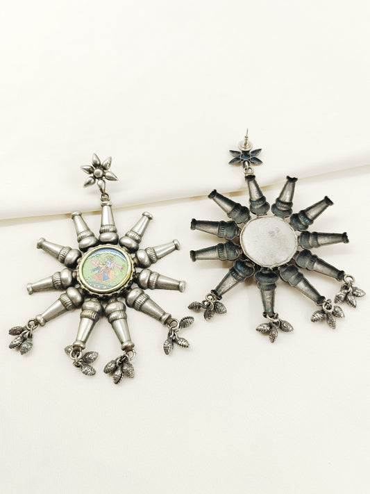 Mriga Multi Colour Oxidized Earring