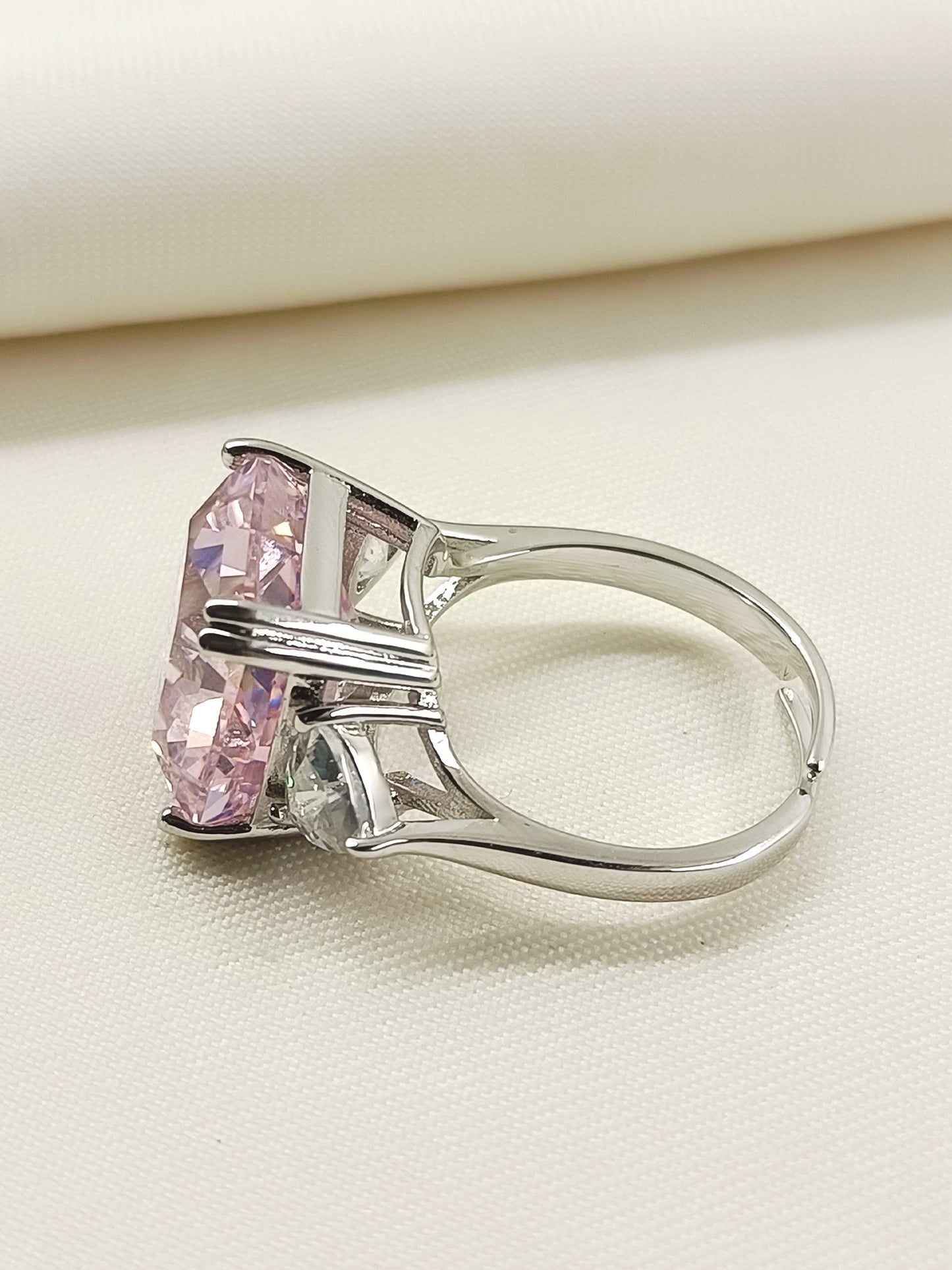 Arianna Pink American Diamond Finger Ring