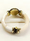 Om Brown Men’s Royal Agate Stone Bone Bracelet