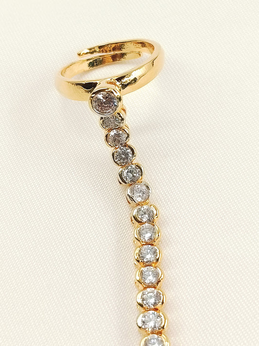 Ananya White American Diamond Hathphool