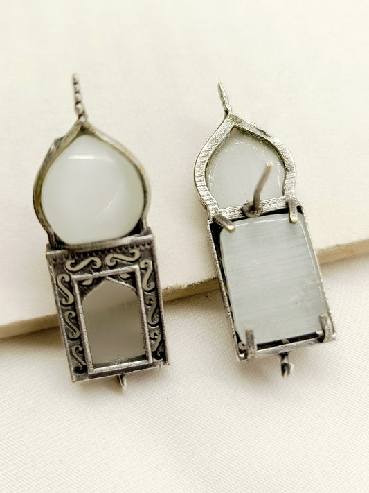 Aaghnya Grey German Silver Oxidized Tops