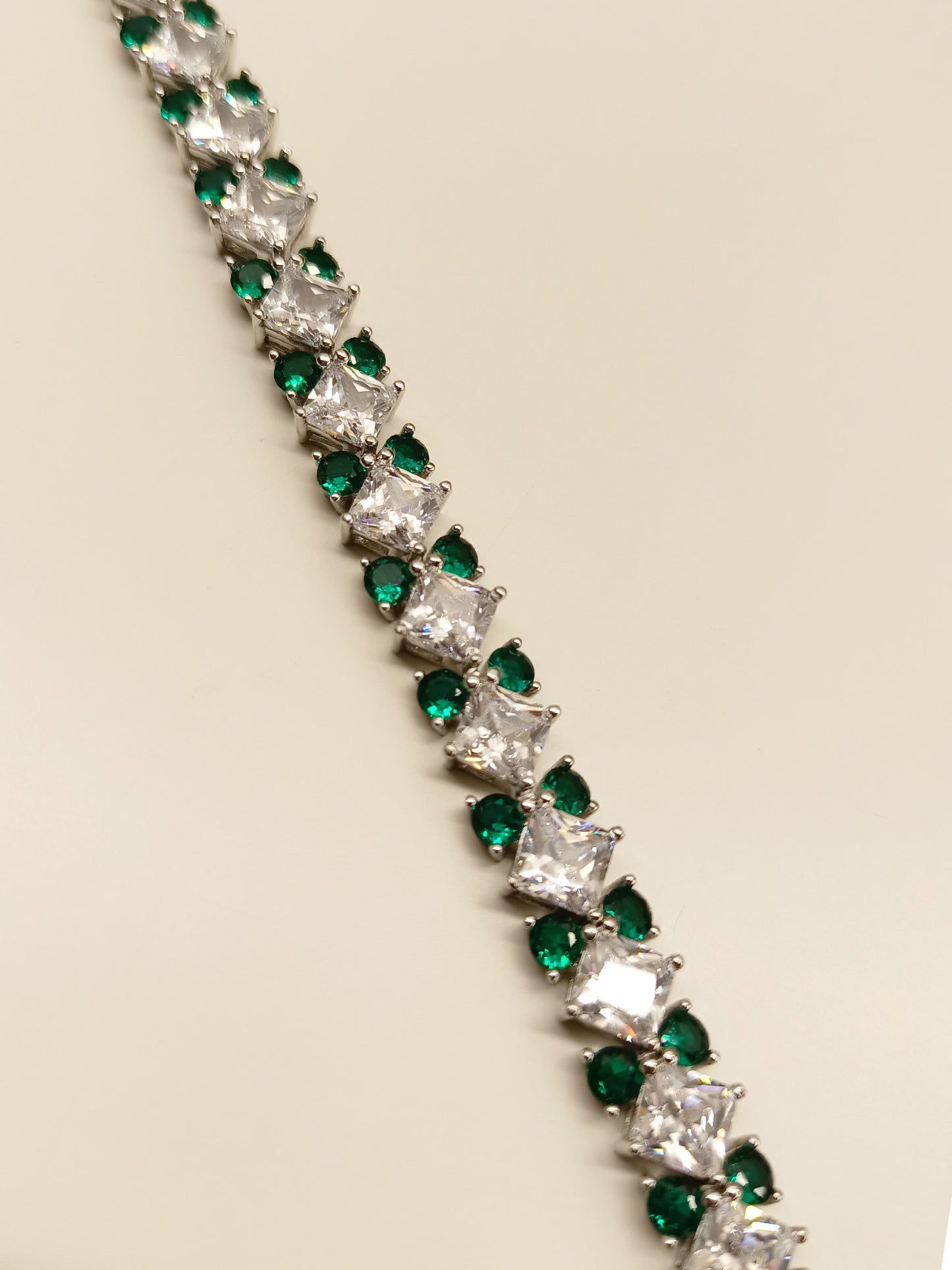 Fluid Emerald American Diamond Bracelet