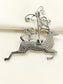 Mini Silver Reindeer Brooch