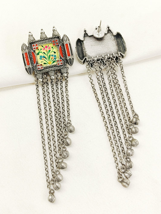 Rose Multi Colour Oxidized Earring