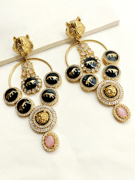 Sabeena Baby Pink Long Boutique Earrings