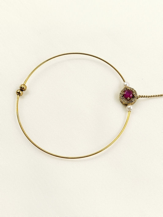 Iyla Ruby Antique Nath with Chain