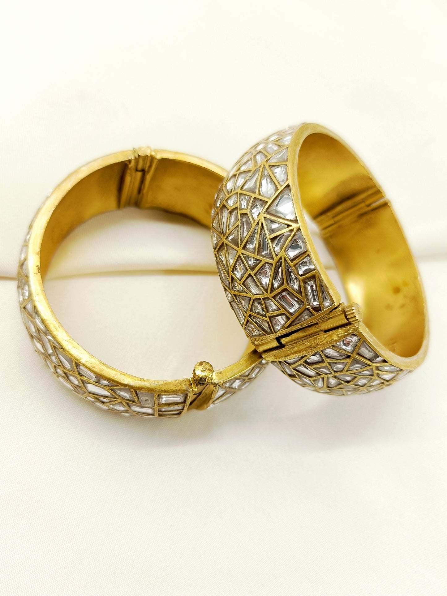 Tamina White Kundan Bangles