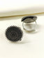 Seeta Silver Oxidized Round Toe Ring Pair