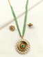 Zarina Green Kundan Sunburst Pendant Set
