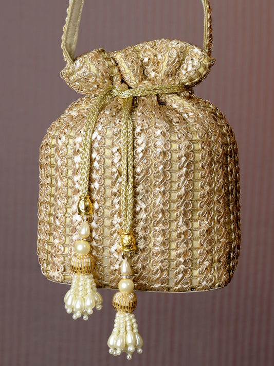 Omera Golden Potli Bag