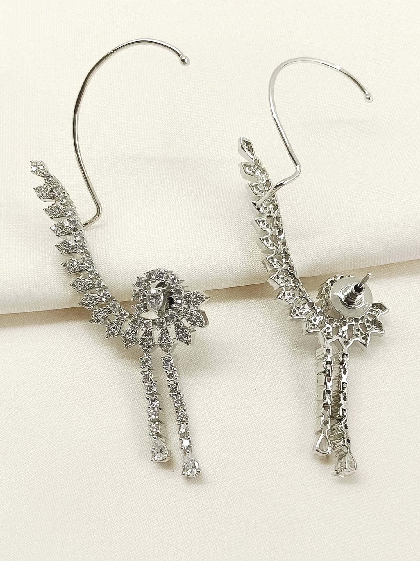 Suhasini White American Diamond Earrings