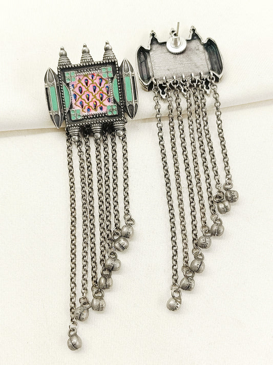 Bowie Multi Colour Oxidized Earring