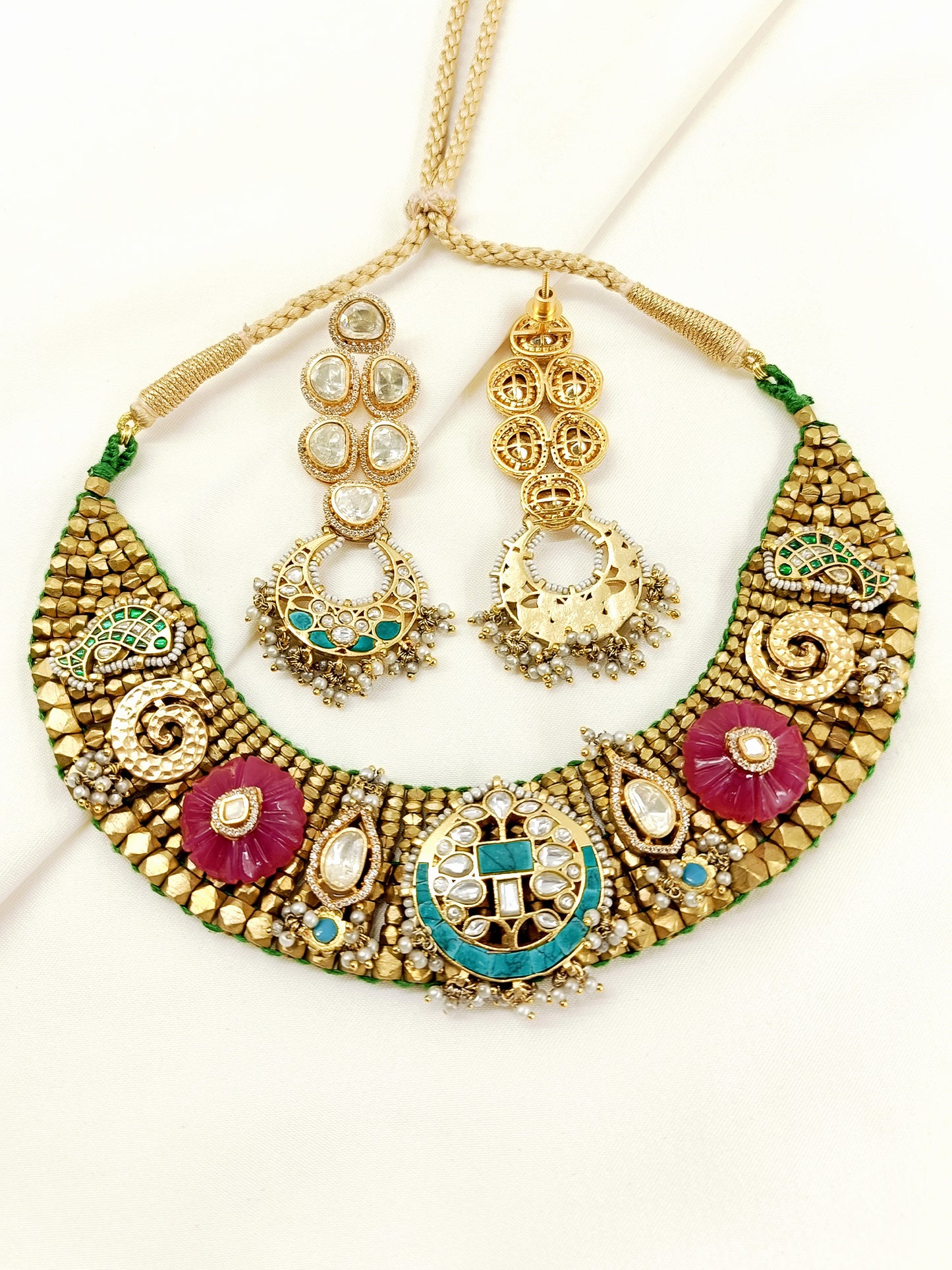 Jeevisha Multicolor Fusion Kundan Choker Set
