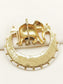 Anurag Green Elephant Brooch