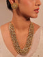 Aamira Golden Coloured Pachi Kundan Long Necklace Set