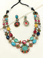 Arya Multi-Color Oxidized Navratna Necklace Set