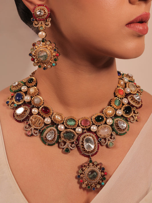 Lajwany Multi Colour Boutique Necklace Set