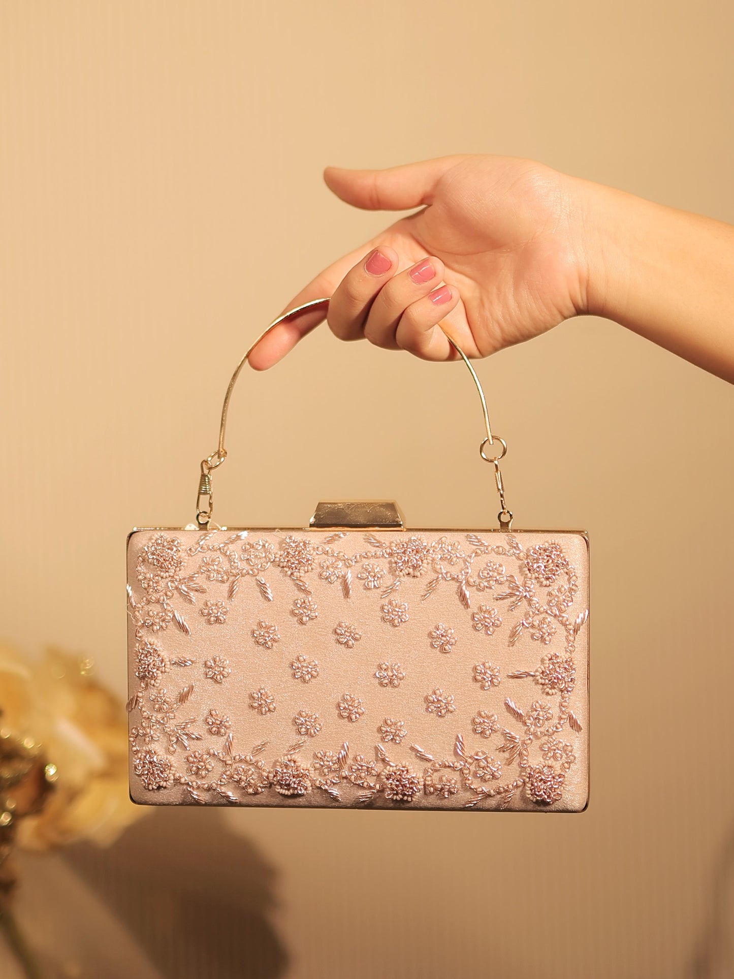 Chaksu Rose Gold Evening Clutch