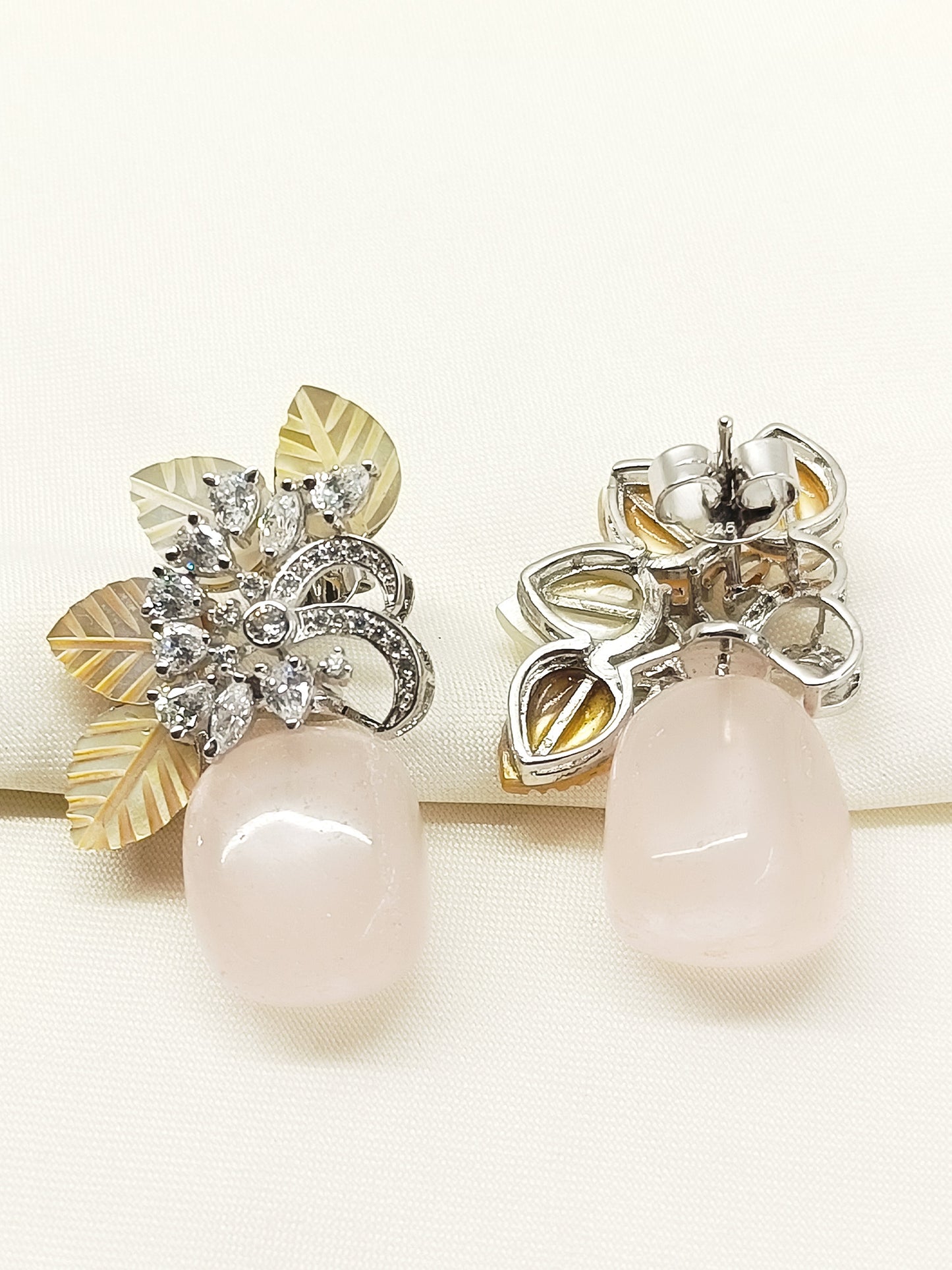 Nirakula Baby Pink 92.5 Silver Natural Stone Tops