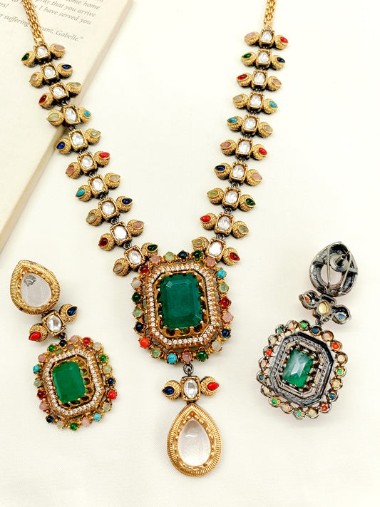 Jaya Navaratna Victorian Necklace Set