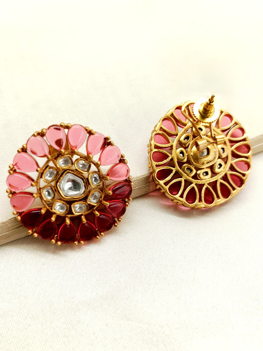 Padmini Rose Pink Diamond Work Gold Plated Boutique Tops