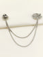 Oshin Silver Swan Brooch Pin With Chain