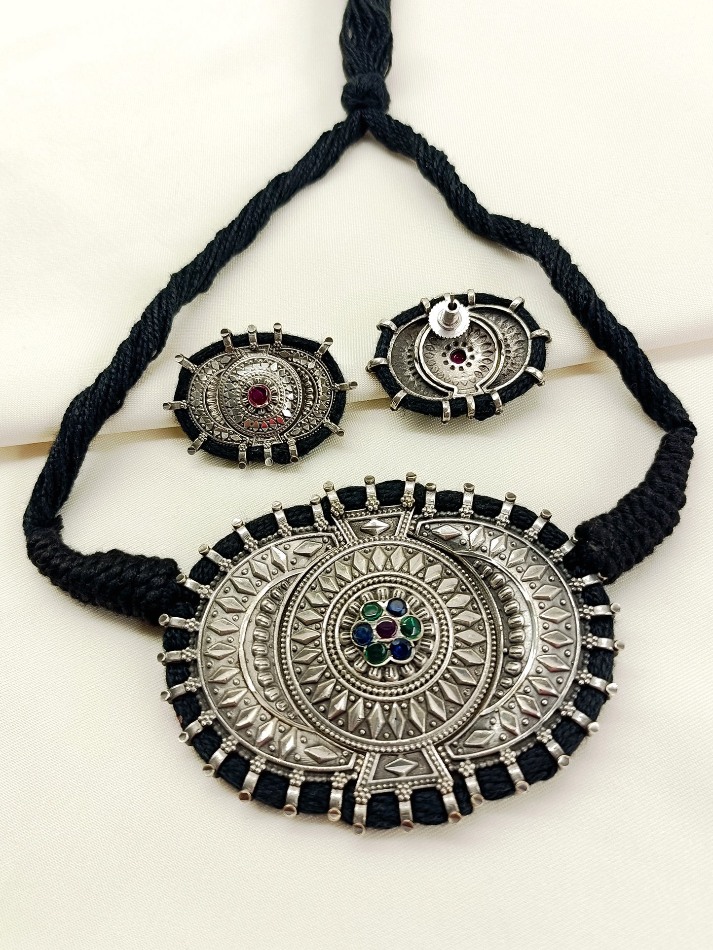 Rajlaxmi Multi Colour Oxidized Choker Set