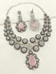 Varuni Lavender American Diamond Necklace Set